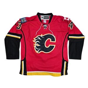 Calgary Flames Kiprusoff 34 Reebok Edge Jersey Size 48